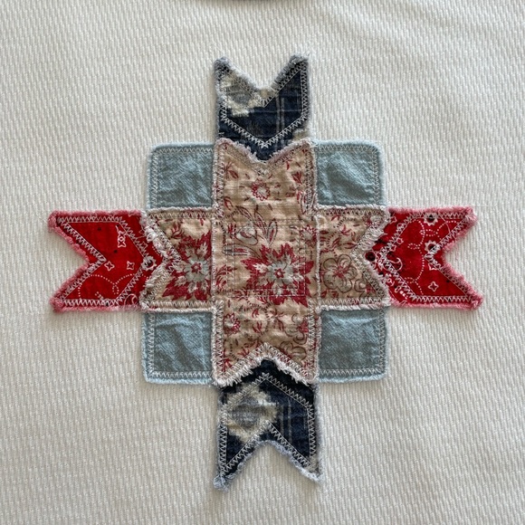 Free People We The Free Lone Star Patchwork Long Sleeve Thermal Top Small - Picture 8 of 12